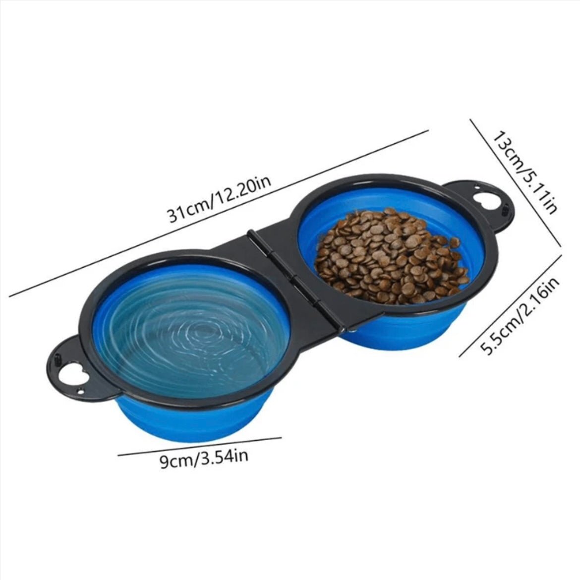 Ciotola doppia pieghevole per cani - Dog boutique | Abbigliamento e accessori per cani